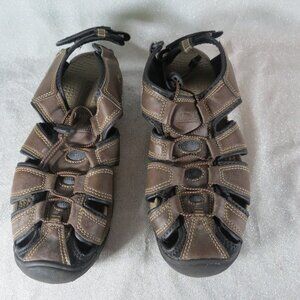 Khombu Mens Size 9 Active Closed Toe Sandals Brown
